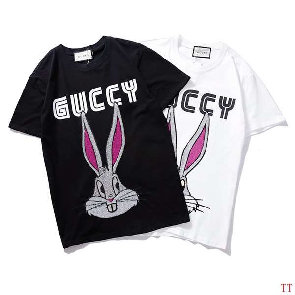 gucci衣服 2018新款 兔子字母男生圆领短袖t恤 jm